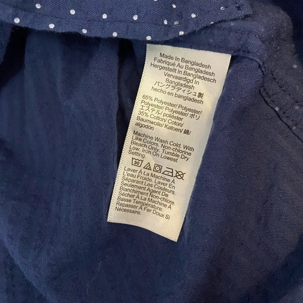 J. Crew Blue Casual Button Down Shirt with Geometric Pattern